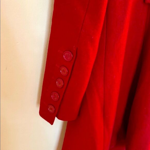 Express Red Women's Coat A Line Wool blend Small Knee Length Fit n Flare Small - Picture 9 of 9